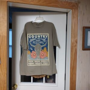 New Forever 21 Taupe Colored Country Under The Stars Festival Shirt Men's L